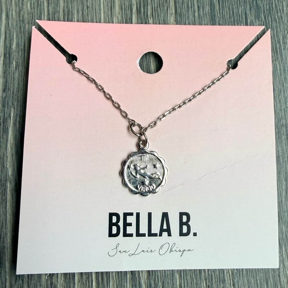 Virgo New Coin Zodiac Charm Necklace in Silver